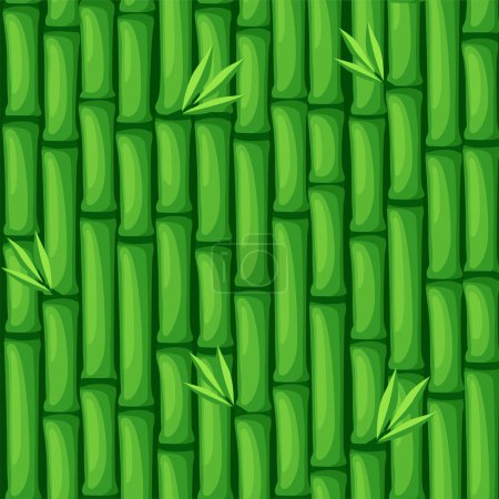 Illustration for Seamless green bamboo texture. Bamboo vector seamless pattern - Royalty Free Image