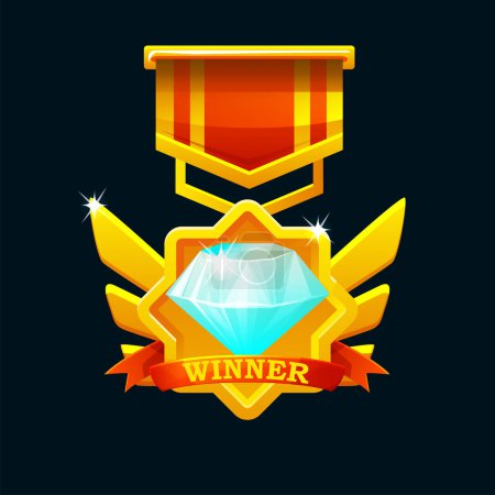 Illustration for Game badges with Gem for game UI. - Royalty Free Image