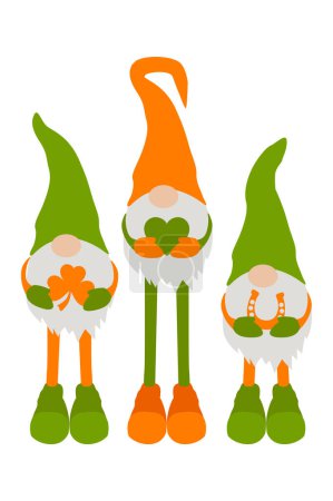 Illustration for St Patricks Day Irish gnomes Vector illustration. - Royalty Free Image