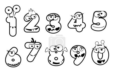 Ilustración de Vector Contour MONSTER alphabet font. Pattern for Children - Imagen libre de derechos