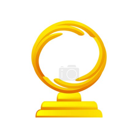 Illustration for Golden template award trophy. Cartoon game icon. - Royalty Free Image