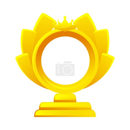 Illustration for Golden game reward icon. Award frame for game icon. - Royalty Free Image