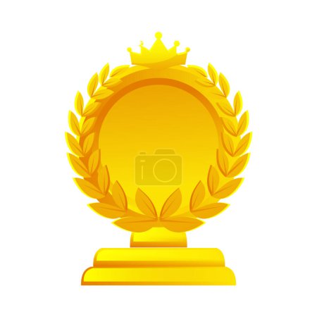 Illustration for Golden game reward game icon. Award laurel wreath winner leaf - Royalty Free Image