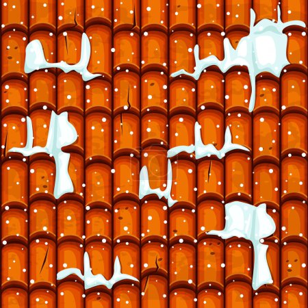 Ilustración de Azulejos de techo de cerámica sin costura con nieve. Fondo vectorial - Imagen libre de derechos