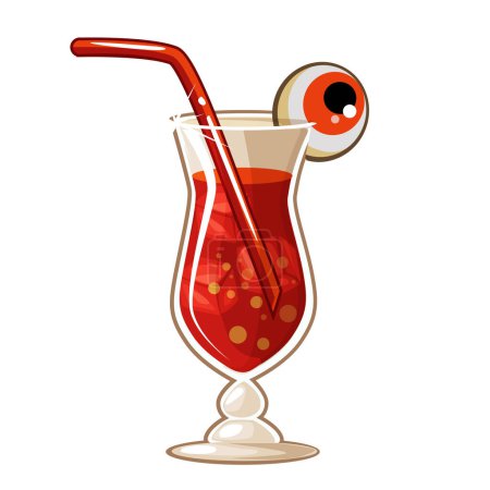 Illustration for Halloween blood cocktail with eye isolated on transparent background. - Royalty Free Image