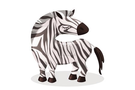 Illustration for Cute Zebra cartoon animal. Vector illustration - Royalty Free Image