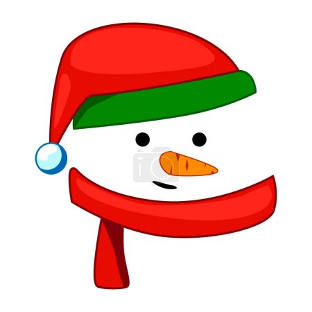 Téléchargez les illustrations : Snowman visage Noël Conception vectorielle isolée. - en licence libre de droit