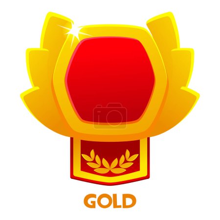 Illustration for Golden Game badge, template for icon on white background - Royalty Free Image