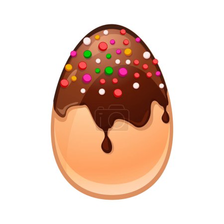 Téléchargez les illustrations : Œuf au chocolat blanc ferreux. Œuf vectoriel en chocolat, surprise pour Pâques - en licence libre de droit