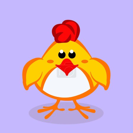 Illustration for Baby chick front, vector isolated icon. Cartoon Baby chick. - Royalty Free Image