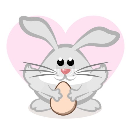 Illustration for Cute rabbit with egg. Easter bunny in vector - Royalty Free Image