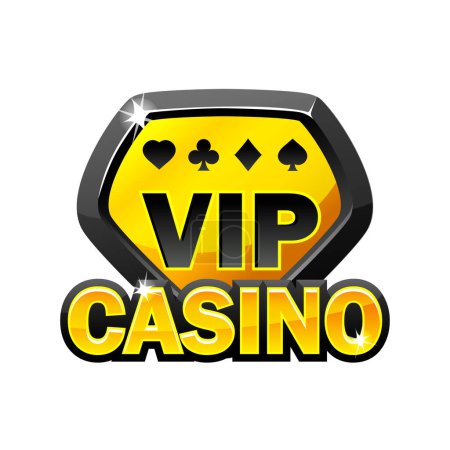 Téléchargez les illustrations : Vecteur casino VIP. Icon Casino avec un symbole Diamond - en licence libre de droit