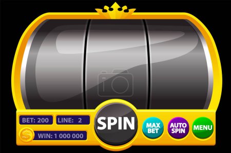 Illustration for Slot Machine Vector. Lucky Empty Slots. Spin Wheel. Casino Jackpot. Gambling Fortune Illustration. - Royalty Free Image