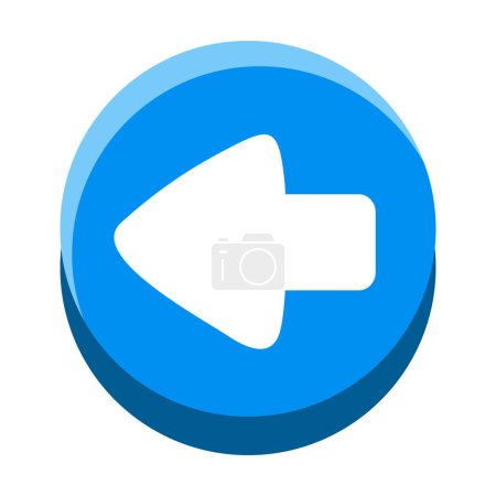 Illustration for The cartoon back arrow Button is isolated. Vector Flat design. - Royalty Free Image