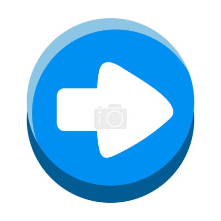 Illustration for The cartoon forward arrow Button is isolated. Vector Flat design. - Royalty Free Image