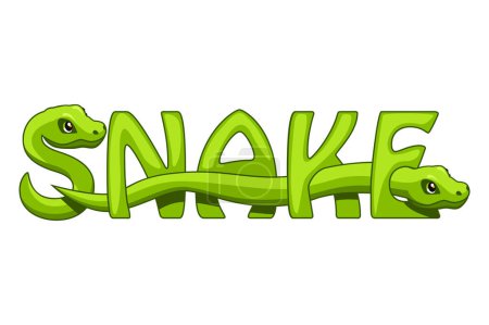 Illustration for Green Text snake. Symbol new 2025 year. Letter S in snake form - Royalty Free Image