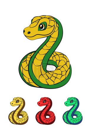 Téléchargez les illustrations : Différentes couleurs d'illustration de serpent
. - en licence libre de droit