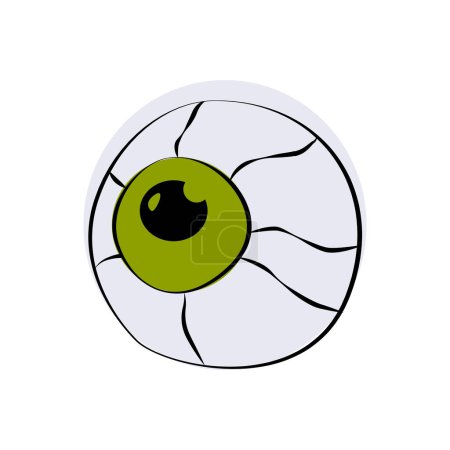 Téléchargez les illustrations : Cartoon Halloween eyeball. Halloween human or zombie eye icon, element for design. Line style. - en licence libre de droit