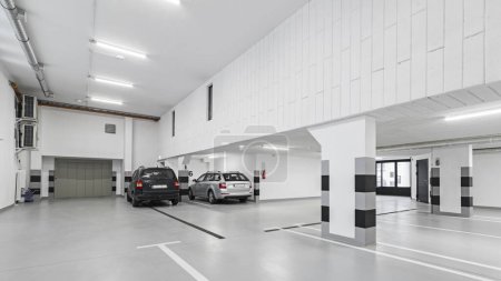 Photo for Underground garage with parking spaces with crowded city center. Europe. Poland - Royalty Free Image