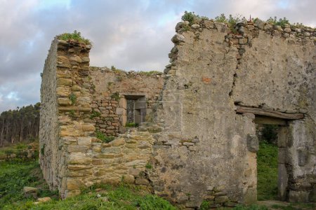 the historic ruins of San Tirso in the north of Spain near the Cantabrian sea