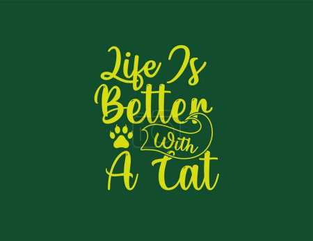 Cat t-shirt typography vector illustration for printing graphics on cards, background and apparels