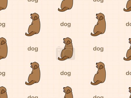 Téléchargez les photos : Personnage de dessin animé pour chien motif sans couture sur fond orange - en image libre de droit