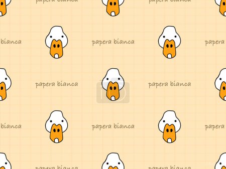 Illustration for Papera Bianca cartoon character seamless pattern on orange background - Royalty Free Image