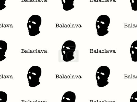 Illustration for Balaclava cartoon character seamless pattern on orange background - Royalty Free Image