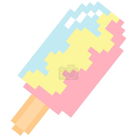 Popsicle stick cartoon icon in pixel style
