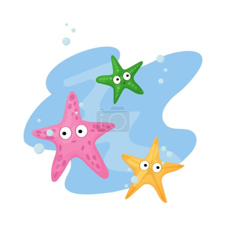 Foto de Estrella de mar en estilo plano. Icono marino en estilo de dibujos animados. Ilustración vectorial verano
. - Imagen libre de derechos