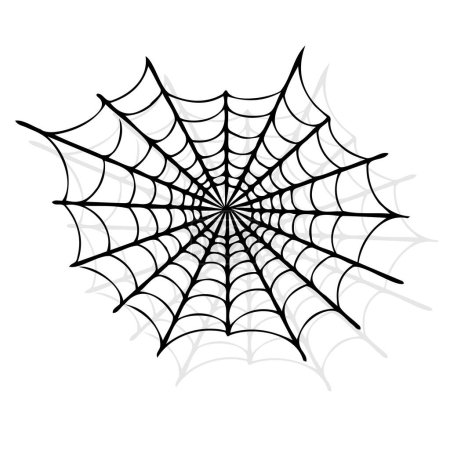 Illustration for Celebrate halloween with elegance, intricate black cobwebs on a clean white canvas. ideal for spooky season designs and decorations. Black Halloween Cobwebs on White Backgroun. Perfect for Halloween. - Royalty Free Image