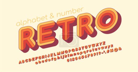 Decorative striped vintage retro italic alphabet in 70s style, Typography olourful vector alphabet and font with rounded edges. Vector illustration