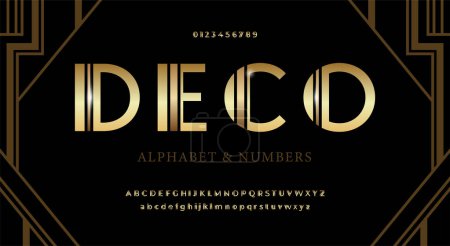 Photo for Bold gold alphabet in art deco style. - Royalty Free Image