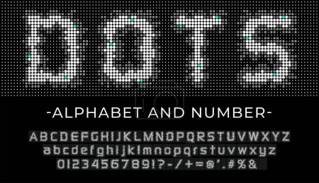 Photo for Set of letters made of dots. Dotted digital font. Led display font. Digital scoreboard alphabet. - Royalty Free Image