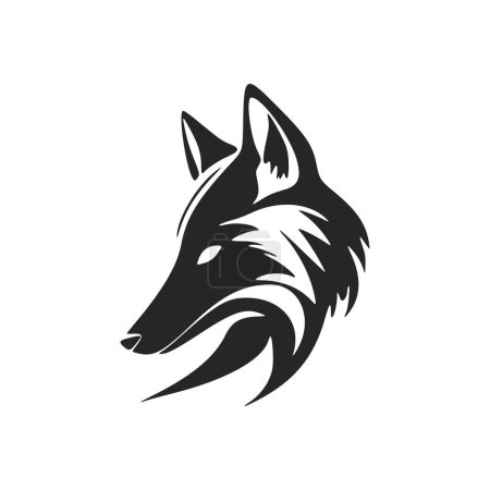 Ilustración de Clean and modern black and white fox vector logo. - Imagen libre de derechos