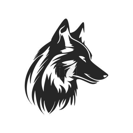 Ilustración de Clean and modern black and white wolf vector logo. - Imagen libre de derechos