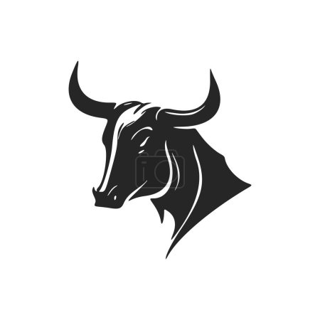 Illustration for Elegant black and white bull logo. Ideal for a wide range of industries. - Royalty Free Image