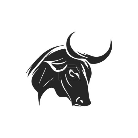 Illustration for Universal Black and white bull logo. Perfect for any company looking for a stylish and professional look. - Royalty Free Image
