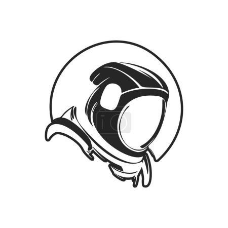 Illustration for Minimalistic black and white logo with the image of an astronaut. Perfect for any company looking for a stylish and professional look. - Royalty Free Image