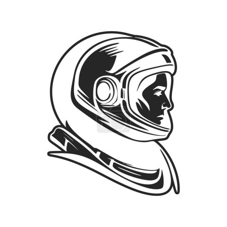 Illustration for Elegant black and white astronaut logo. Ideal for a wide range of industries. - Royalty Free Image