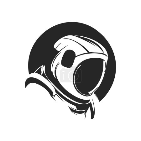 Illustration for Minimalistic black and white logo with the image of an astronaut. Ideal for a wide range of industries. - Royalty Free Image