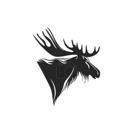 Illustration for Elevate your brand with a minimal moose logo. - Royalty Free Image