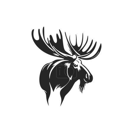 Illustration for Boost your brand with a minimalistic moose logo. - Royalty Free Image