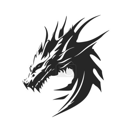 Illustration for Enhance your business image with our black and white, stylish dragon logo. - Royalty Free Image