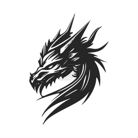 Illustration for Unleash the power of your brand with a minimalist dragon logo. - Royalty Free Image