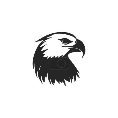 Téléchargez les illustrations : Logo lumière noir et blanc avec aigle esthétique - en licence libre de droit
