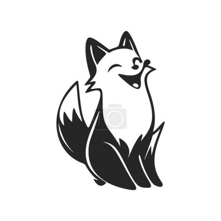 Schwarz-weiß Einfaches Logo mit einem ästhetischen fröhlichen Pony.