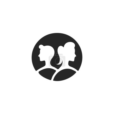 Illustration for Chic black and white logo of people communication. Good for business and brands. - Royalty Free Image