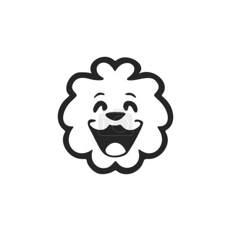 Illustration for Chic black and white cute lion logo. Good for business. - Royalty Free Image