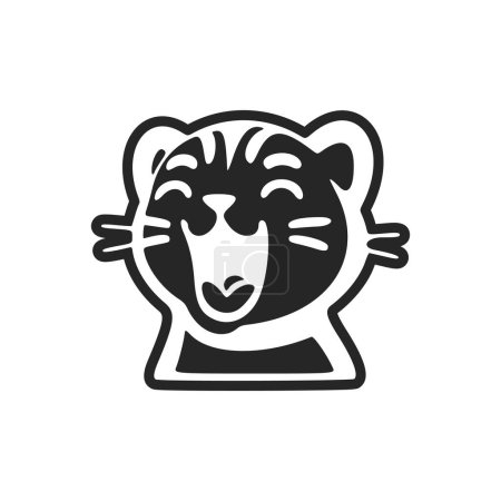 Illustration for Trendy black and white cute tiger logo. Good for business and brands. - Royalty Free Image